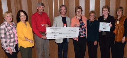 Board members of the Newcomers and Friends Club of Central Hunterdon County present a generous donation supporting OPERATION CHILLOUT's outreach to homeless NJ veterans to Ken Steffan and Ray Chimileski.