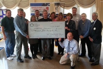 North Hunterdon Rotary Club 5652, District 7510 supports 2014-2015 Winter Homeless Outreach Backpack Campaign  The North Hunterdon Rotary executive board and officers generously presents a check to Ken Stefan and Ray Chimileski – OPERATION CHILLOUT from the annual Rotary charity triathlon event held at Spruce Run Reservation earlier this fall. The group also prepared and packed a case of 25 backpacks with new clothing and supplies for the upcoming homeless veterans outreach and deliveries.