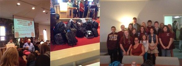 For the second year since OPERATION CHILLOUT opened an Outpost in PA, the Youth Ministry Team of the Reeders Methodist Church collected supplies for cases of backpacks for the 2014-2015 winter homeless outreach campaign. Many thanks to theses caring and dedicated young adults.