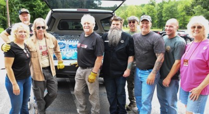 OCO Team at Tramontin Harley Davidson receiving generous donation of cases of water and supplies. A big shout out to Nancy and Paul for their outstanding support!